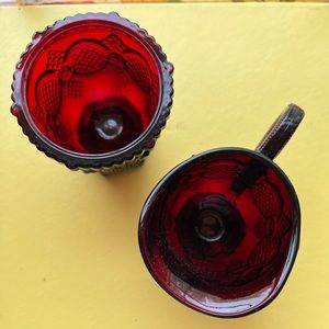 Vintage Avon Cape Cod Ruby Red Cream & Sugar